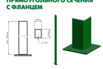 Столб 60х40х2500х1,5 прямой