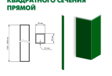 Столб 80х80х2000х3 прямой
