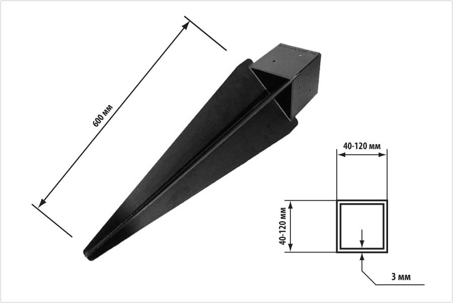 Забивная опора для столба 600 мм
