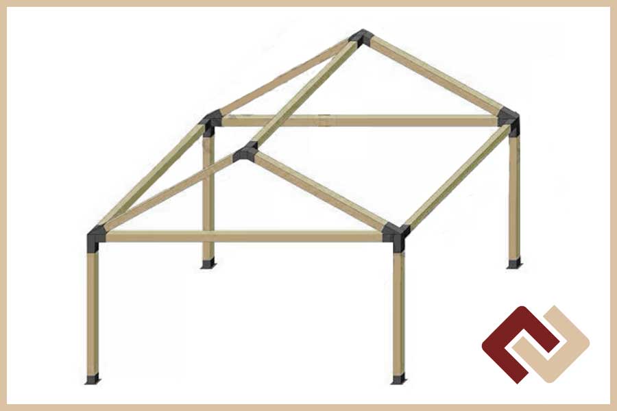 Комплект коннекторов для беседки с коньковой крышей