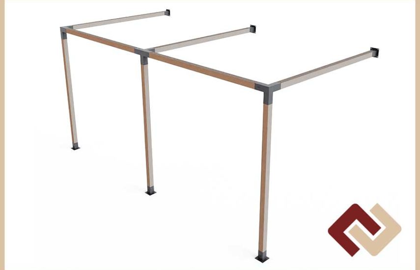 Комплект коннекторов для беседки увеличенного размера с настенным креплением