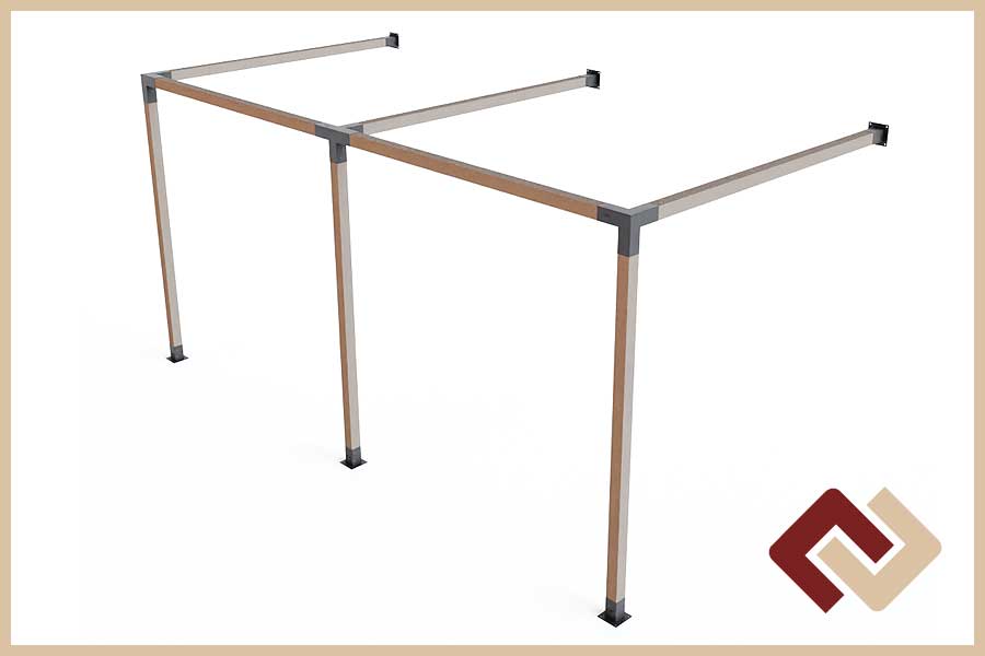 Комплект коннекторов для беседки увеличенного размера с настенным креплением