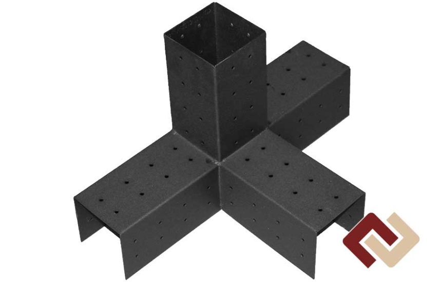 Кронштейн-коннектор четверной открытый низ под брус 100х100