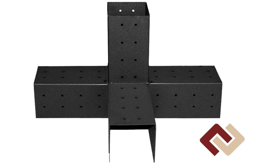 Кронштейн-коннектор четверной открытый низ под брус 100х100