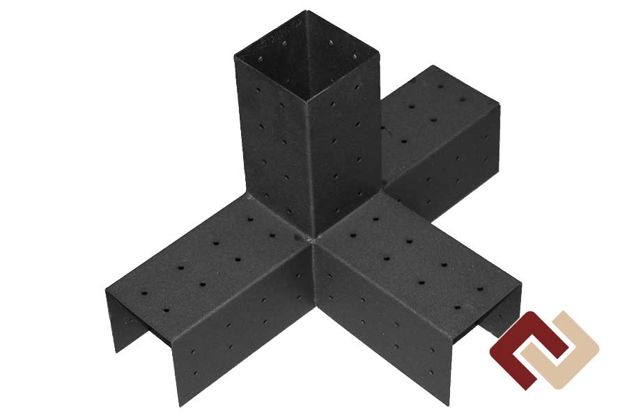 Кронштейн-коннектор четверной открытый низ под брус 100х100