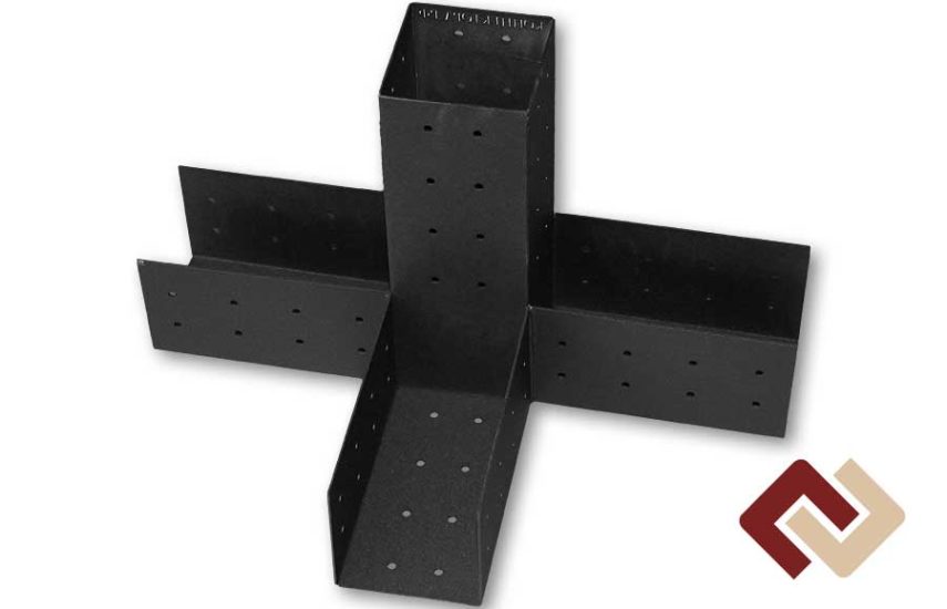 Кронштейн-коннектор четверной открытый верх под брус 100х100