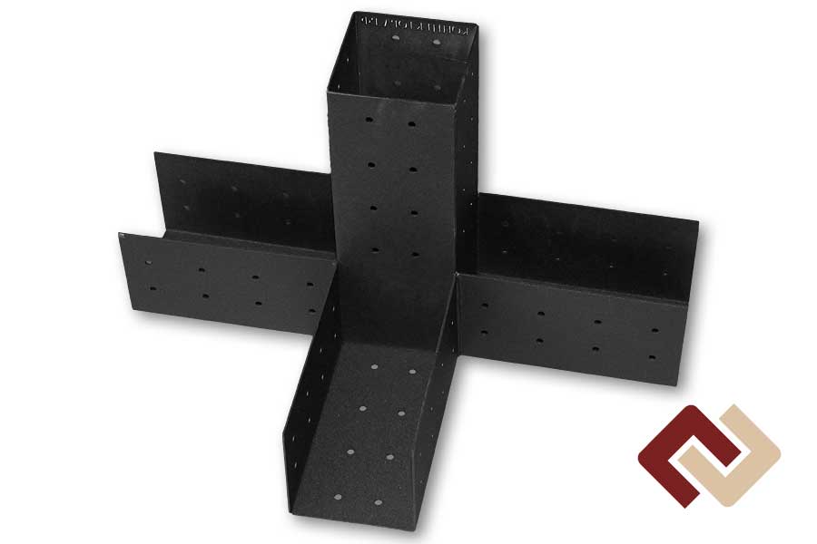 Кронштейн-коннектор четверной открытый верх под брус 100х100