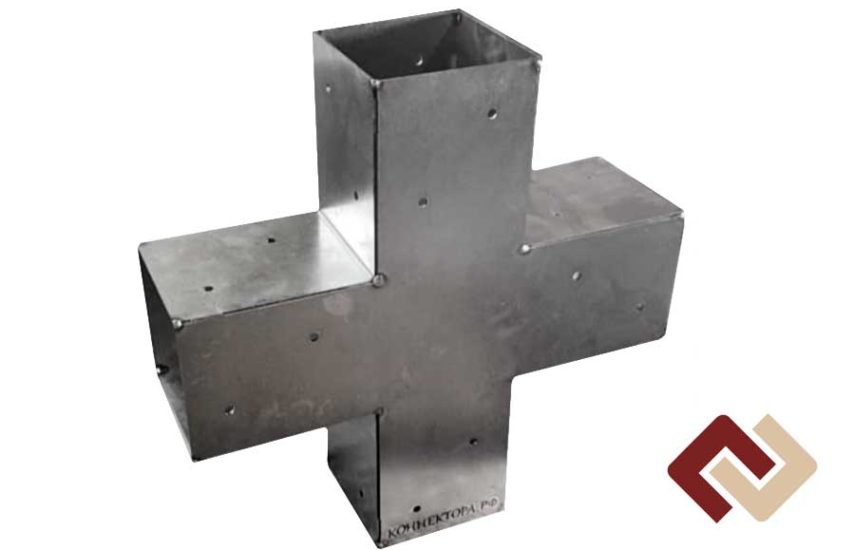 Кронштейн-коннектор четверной под брус 100х100