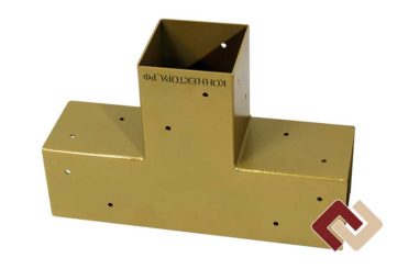 Кронштейн-коннектор четверной проходной коньковый 120° под брус 100х100