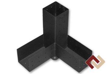 Кронштейн-коннектор четверной проходной коньковый 120° под брус 100х100