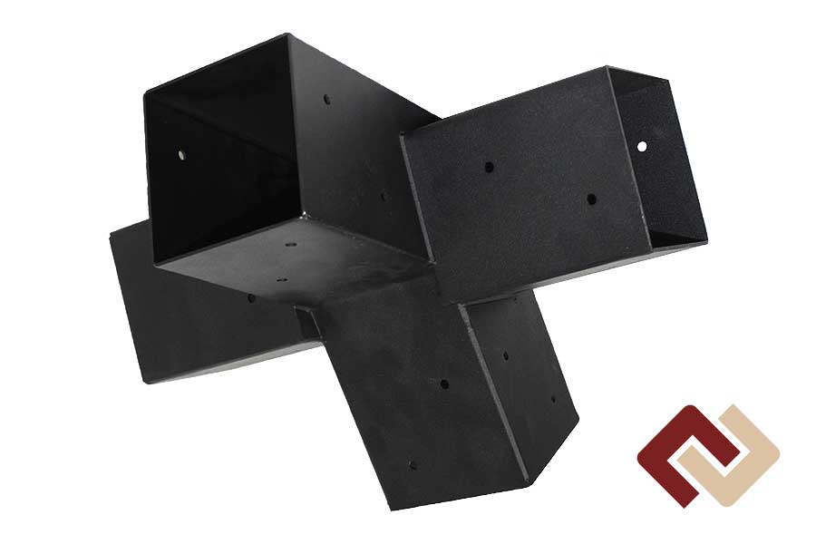 Кронштейн-коннектор четверной проходной коньковый 120° под брус 100х100