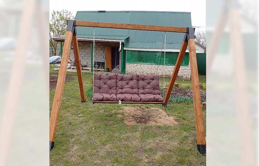 Кронштейн-коннектор тройной для качелей угол 60° проходной под брус 100х100