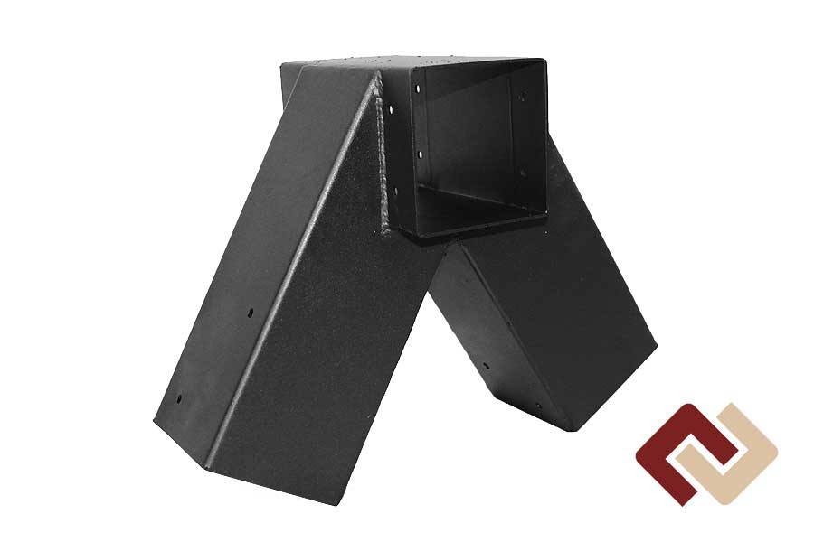 Кронштейн-коннектор тройной для качелей угол 60° проходной под брус 100х100