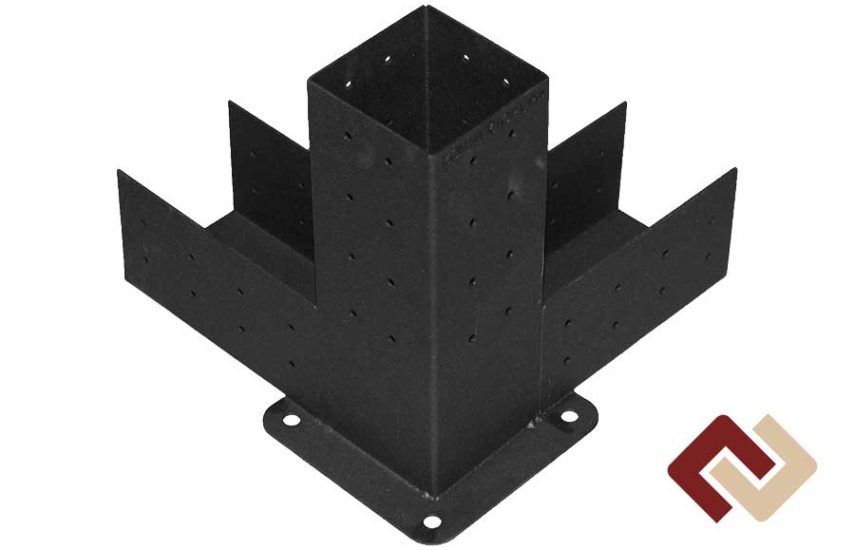 Кронштейн-коннектор тройной открытый верх под брус 100х100