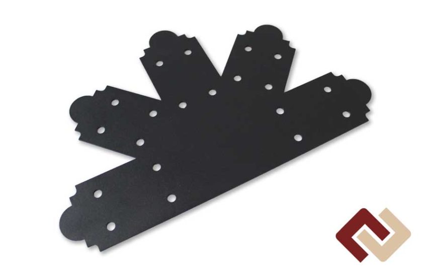 Пластина крепежная плоская Т-образная с отводами 45°