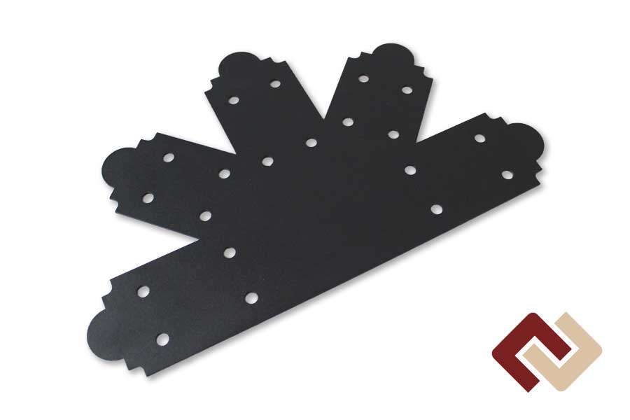 Пластина крепежная плоская Т-образная с отводами 45°