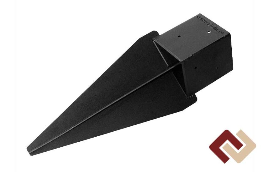 Свая-коннектор забивная под брус 100х100 длина лезвия 350 мм