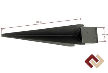 Свая-коннектор забивная под брус 100х100 длина лезвия 350 мм