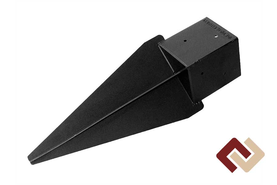 Свая-коннектор забивная под брус 100х100 длина лезвия 350 мм