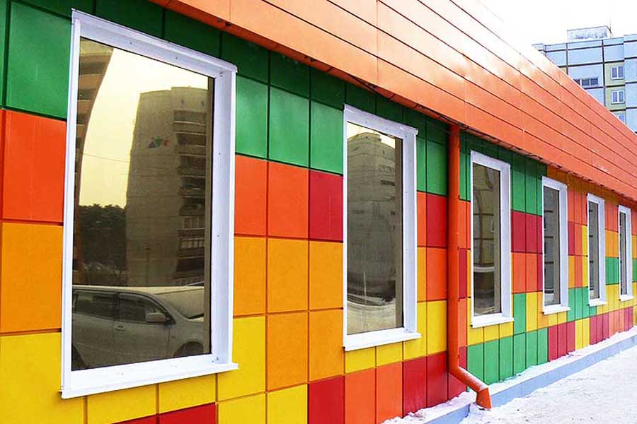 Фасадные кассеты и вентфасады из оцинкованной стали с порошковой окраской